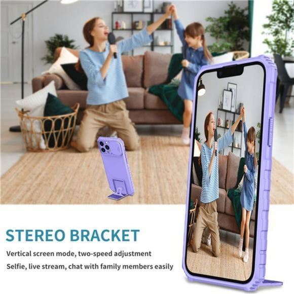 Camera Lens Slide Protect Stand Case For iPhone 14 Pro Max 13 12 11 XS XR 7 8 SE - Picture 4 of 10